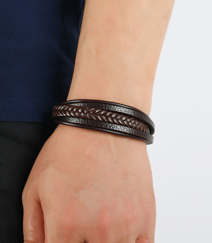 Brazalete Brown Leather 23cm