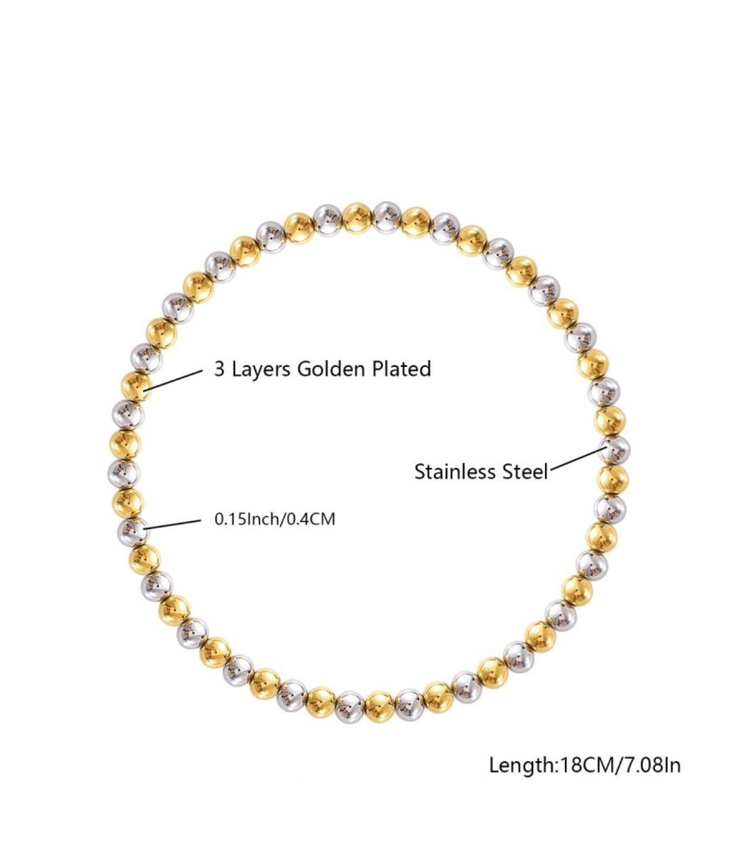 Brazalete Bicolor Beaded 4mm