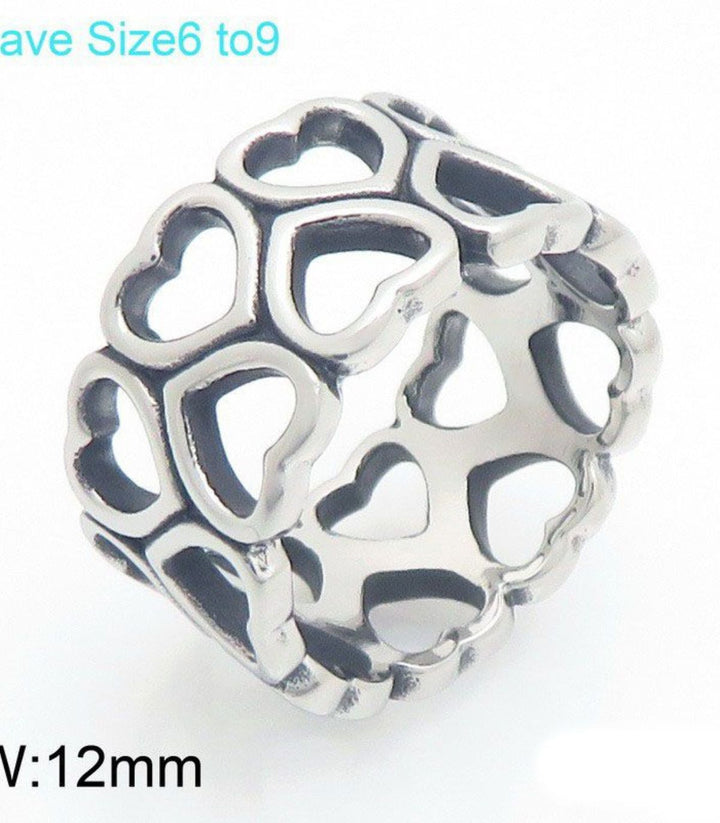 Anillo Plata Doble Corazones 7