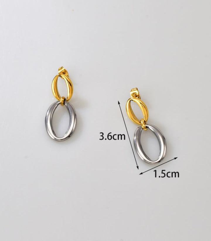 Aretes Oval Bicolor