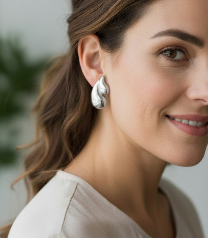 Aretes silver water drop