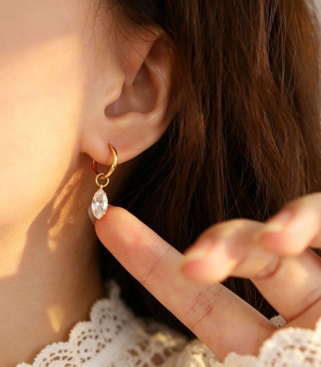 Aretes Zirconia Dorado 18K