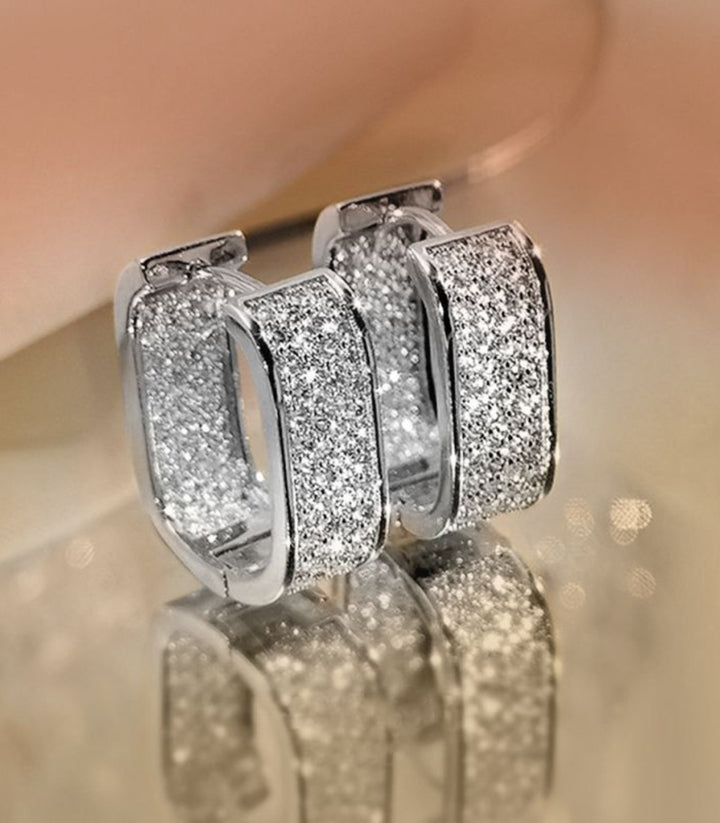 Aretes Silver Pave Zircon Hoop