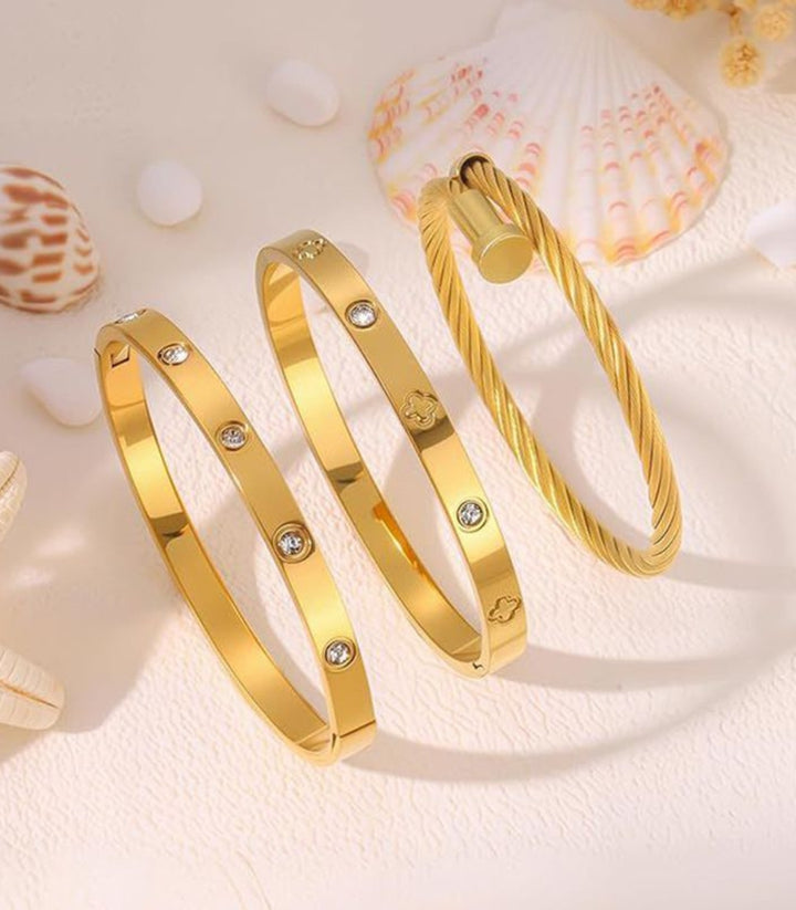 Brazalete Diamond Clover Set 3