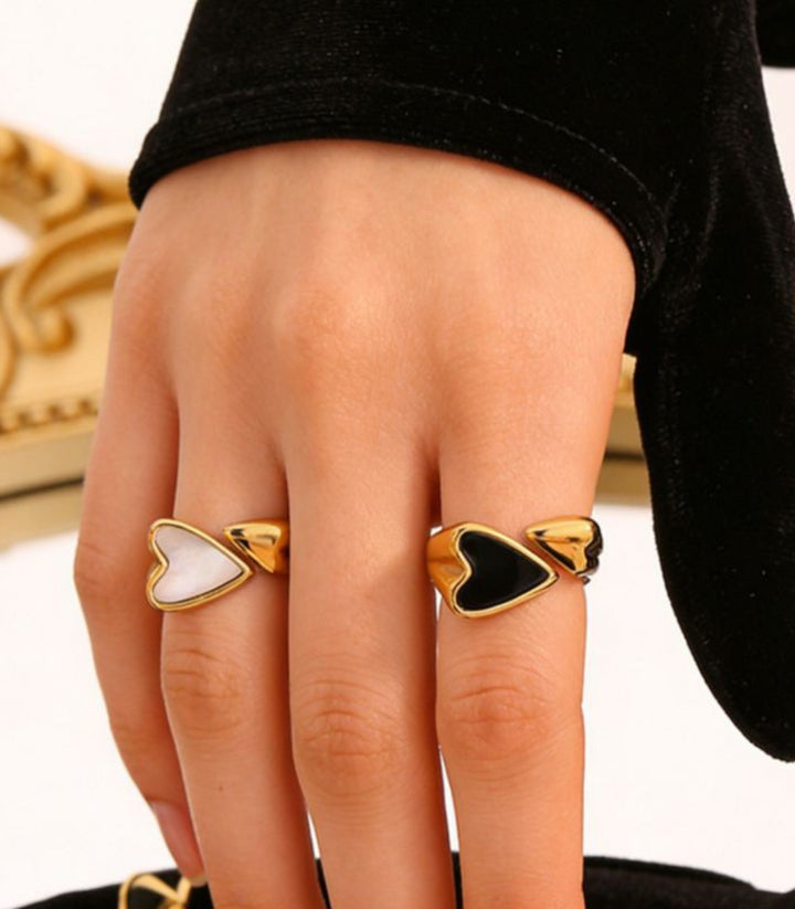 Anillo Abierto corazón Blanco 18K
