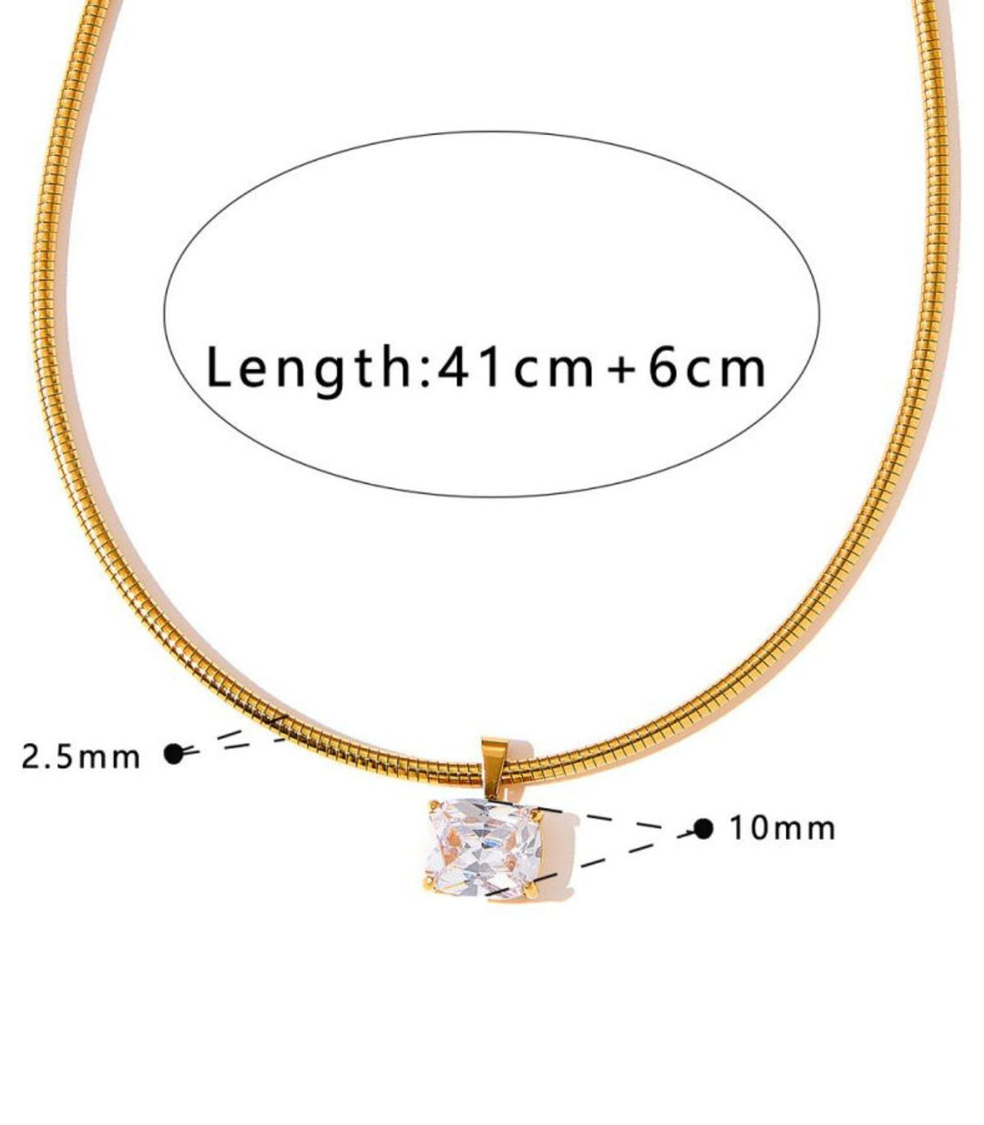 Collar Gold Square Zircon