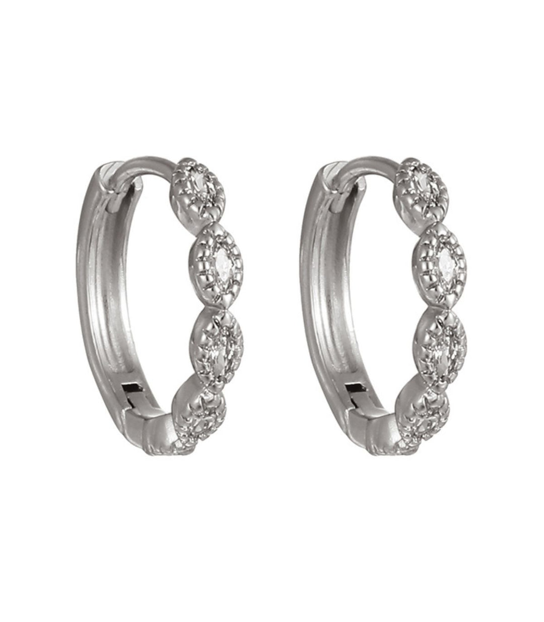 Aretes silver teardrop round