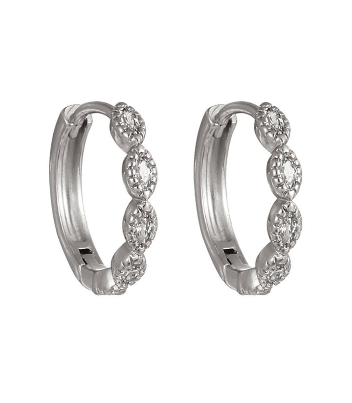 Aretes silver teardrop round