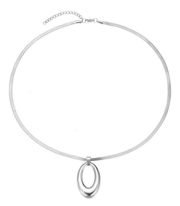 Collar Silver Oval 18K