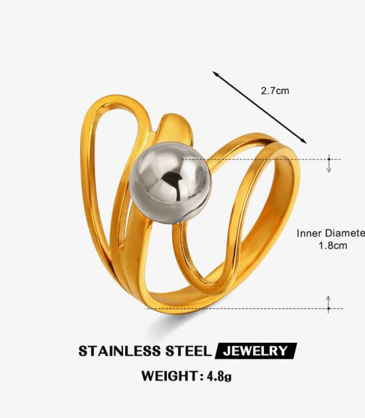 Anillo Bicolor Ball Multilayer