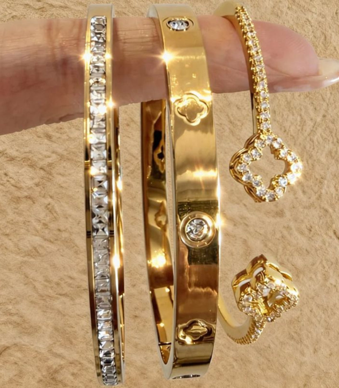 Brazalete Gold Set 3 Lucky Flower