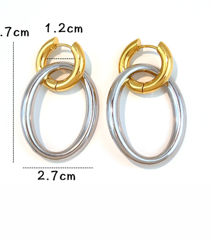 Aretes oval bicolor