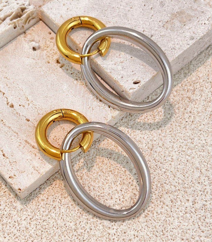 Aretes oval bicolor