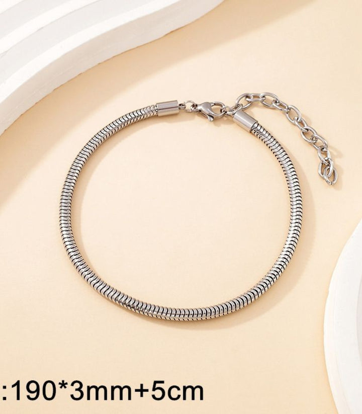 Brazalete Silver Minimalist Snake