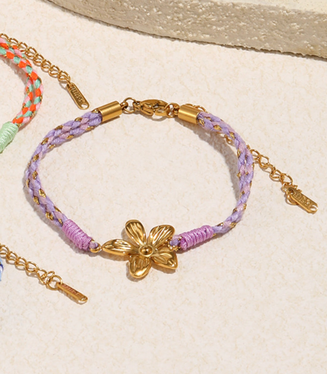 Brazalete cotton rope flower