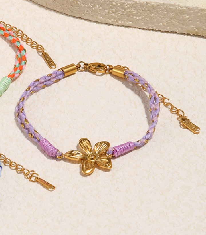 Brazalete cotton rope flower