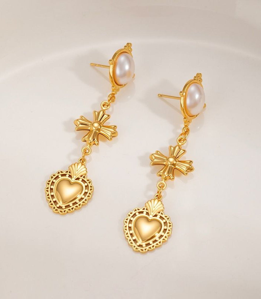 Aretes Heart Cross