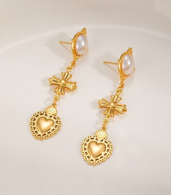 Aretes Heart Cross