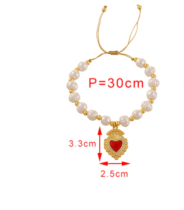 Brazalete Corazón con Perlas