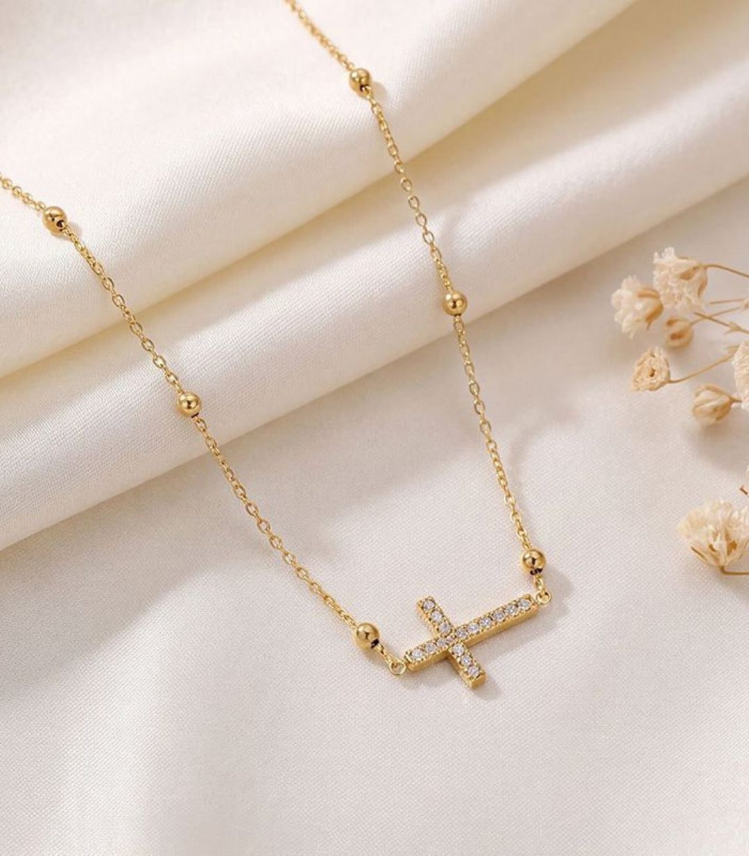 Collar Cuz con Zirconias 18K