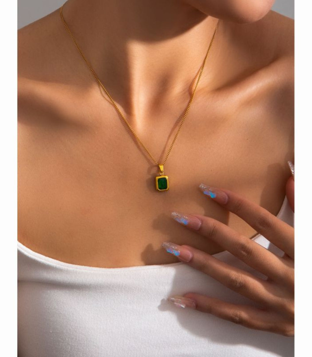 Collar Cuadro Verde