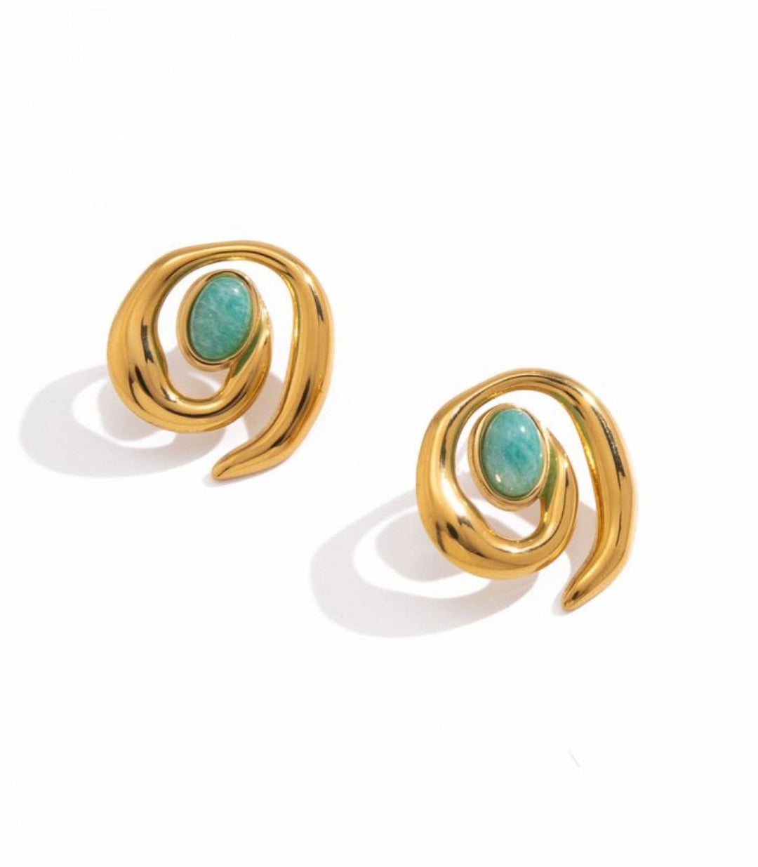 Aretes amazonita 18K