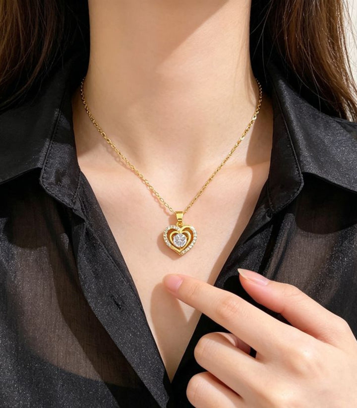 Collar Heart Zirconia Clavicle