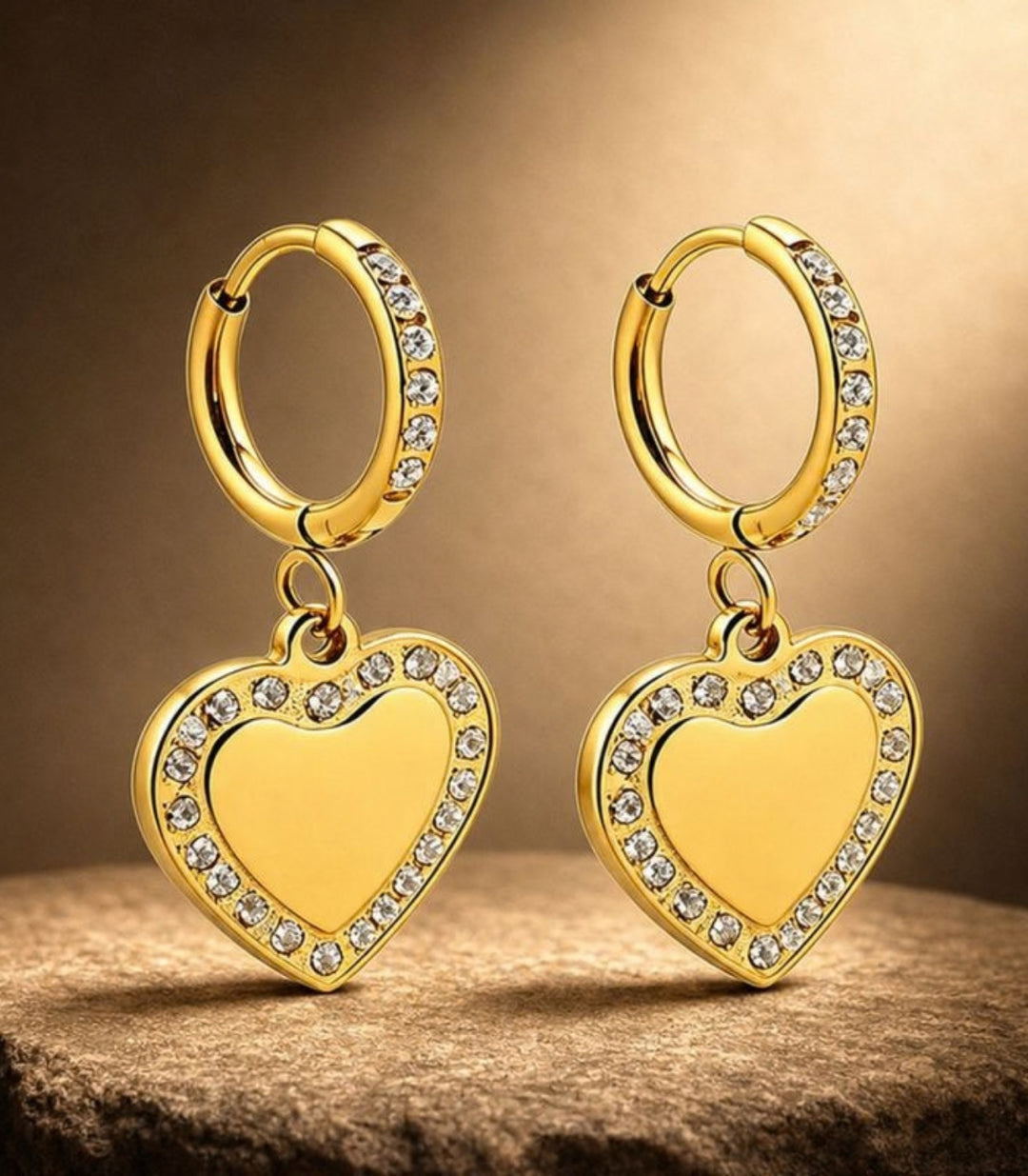 Aretes Corazon con Zirconias