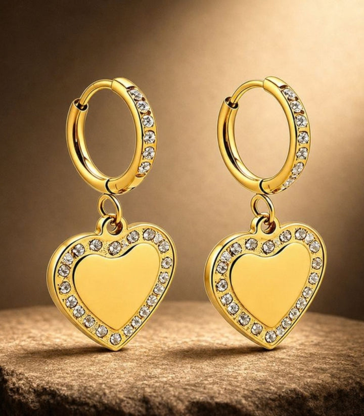 Aretes Corazon con Zirconias