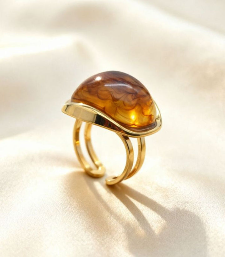 Anillo Amber Oval Resin