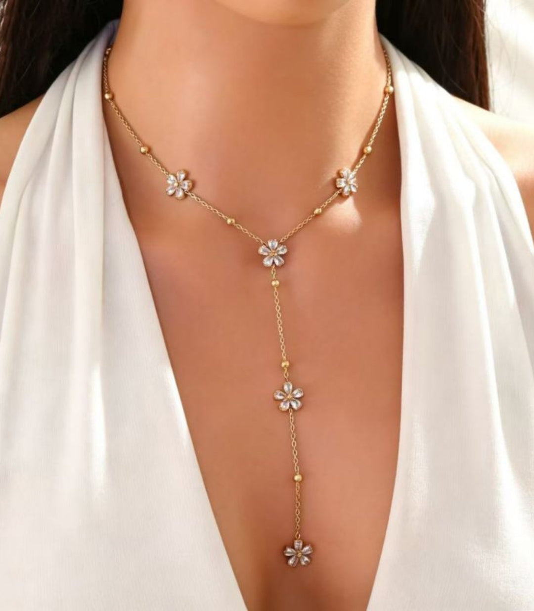 Collar Flower Tassel 18k