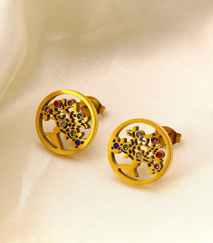 Aretes Arbol de la Vida Zirconias