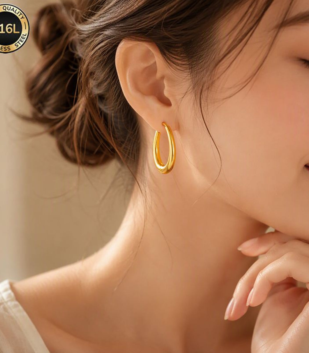 Aretes Oval Hoop