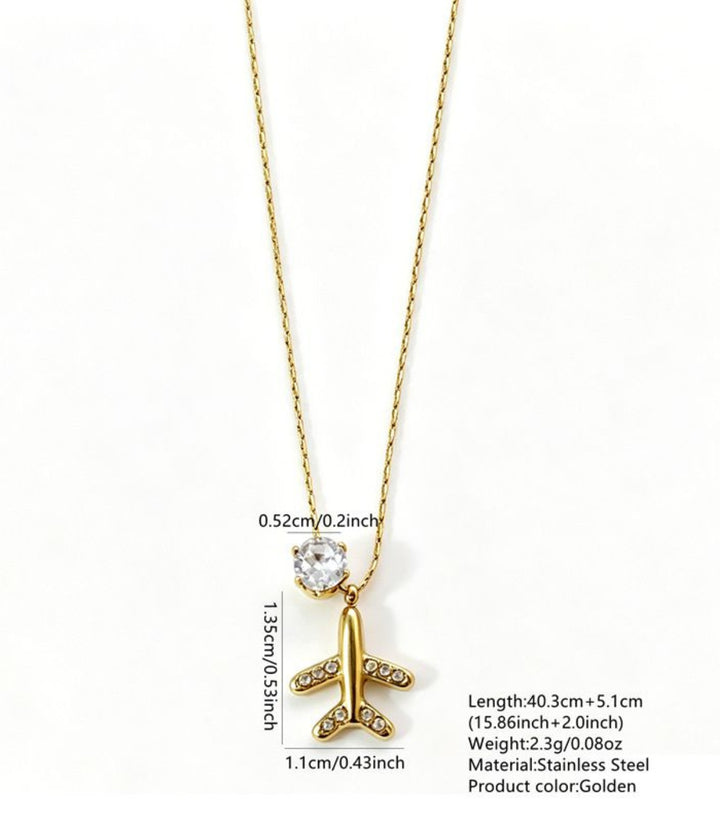 Collar Avion con Zirconia