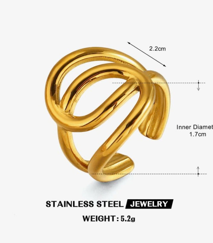 Anillo Gold Geometric Stackable