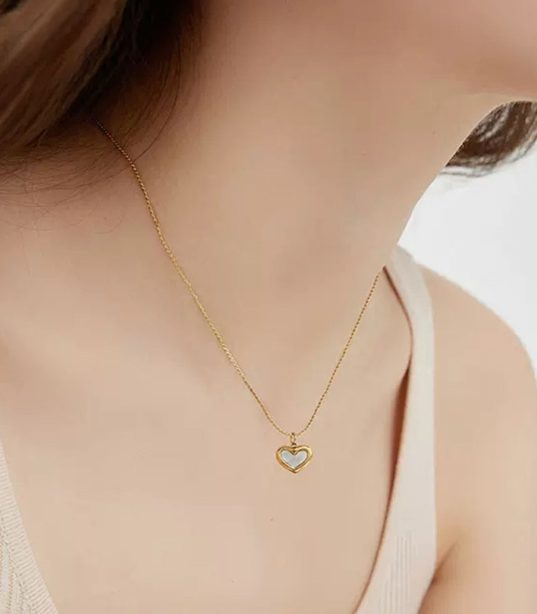 Collar Corazón Blanco
