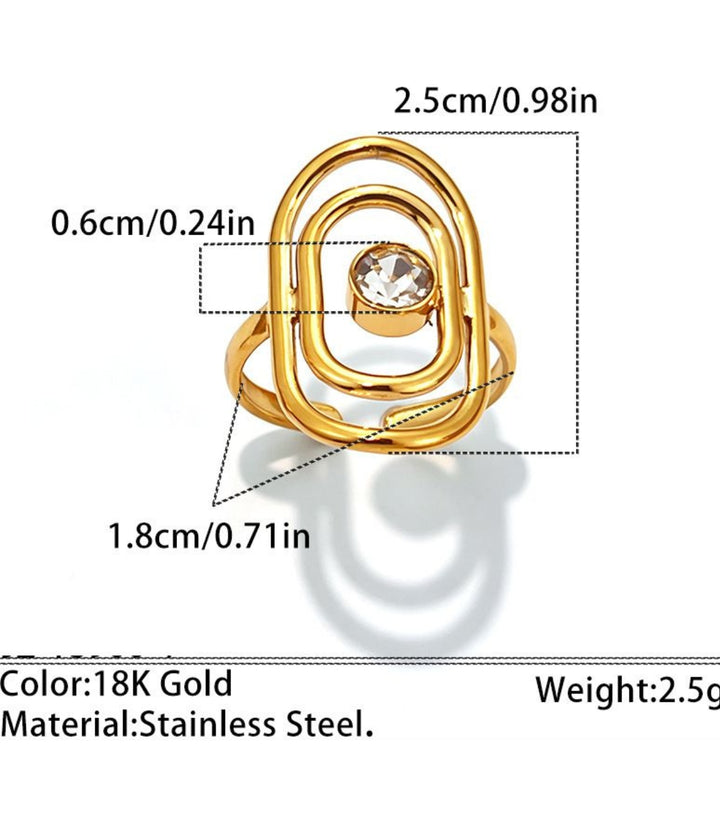 Anillo Doble Layer Círculo 18K