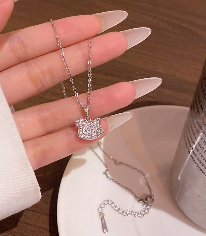 Collar Silver Zircon Cat