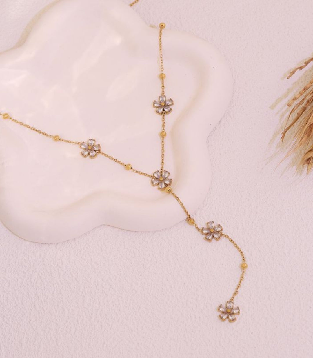Collar Flower Tassel 18k