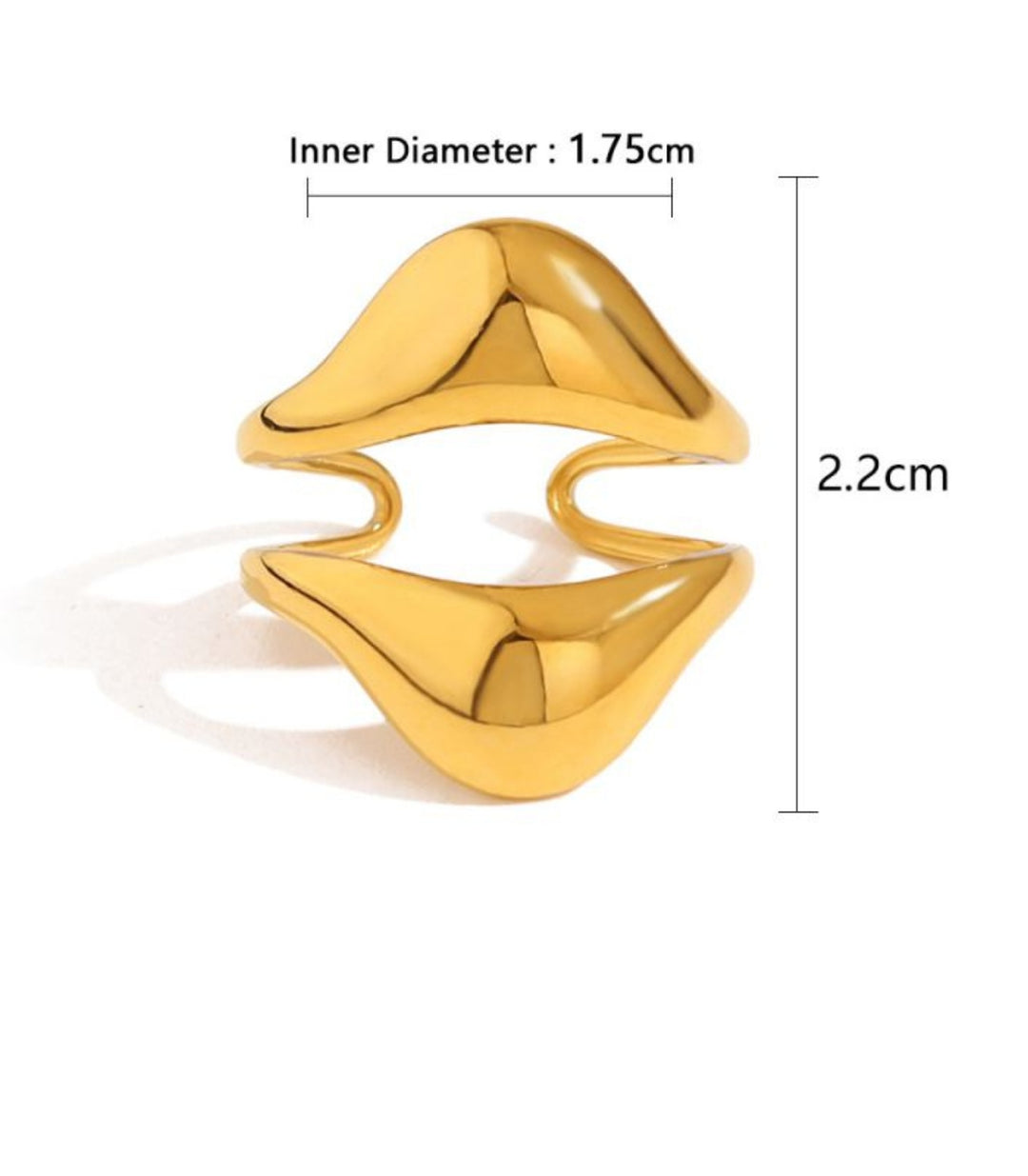 Anillo dorado irregular