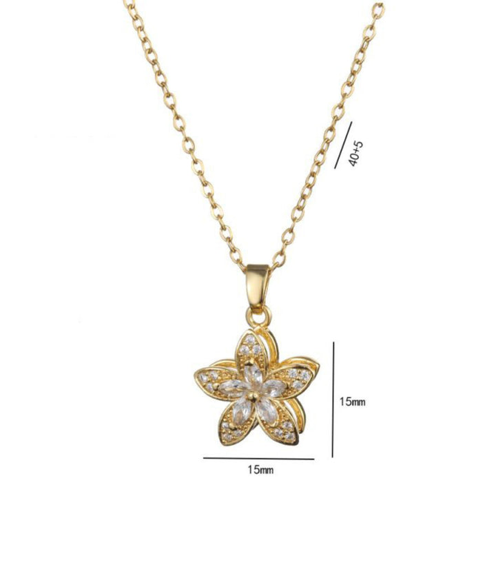 Collar Diamond Rotating Flower