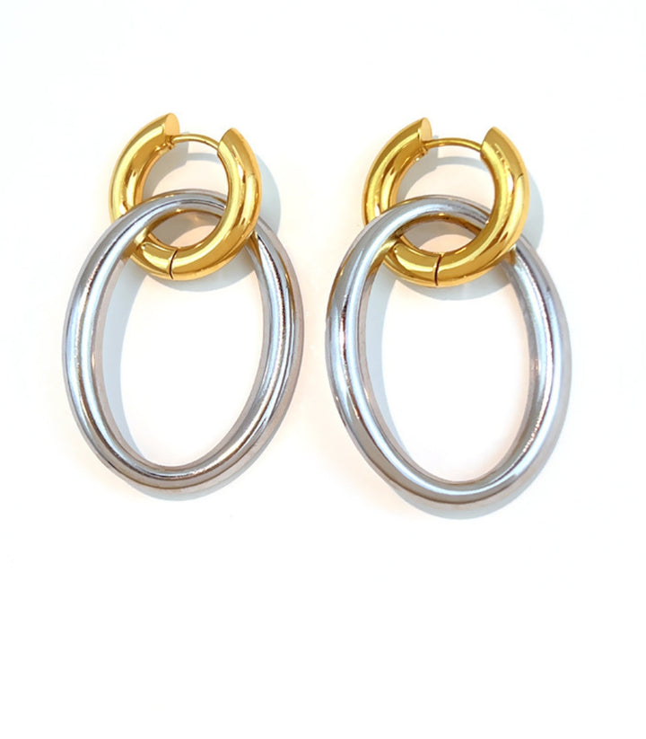Aretes oval bicolor