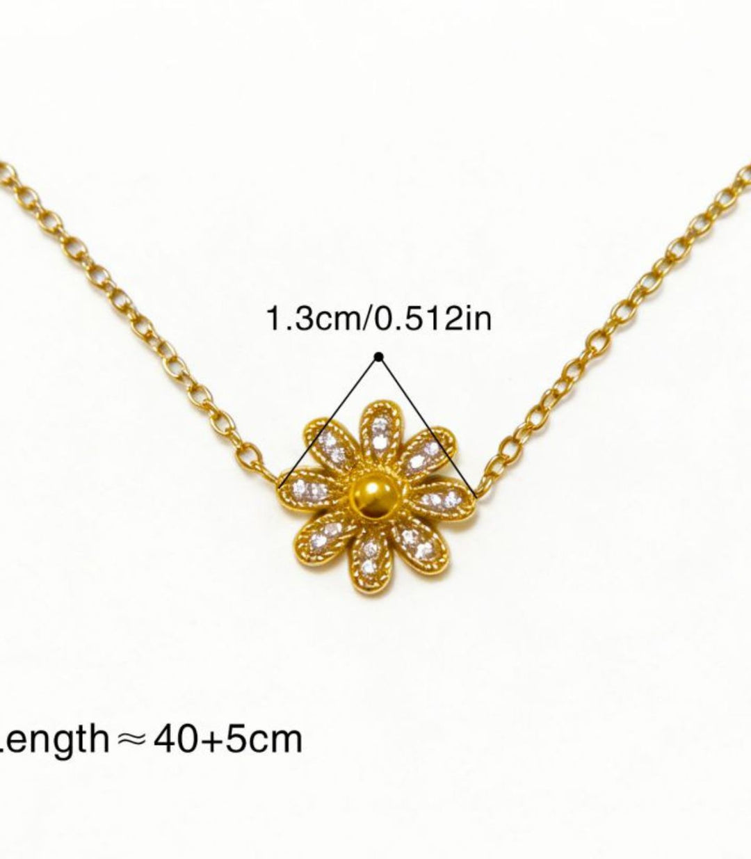 Collar 3d Daisy Zircon 18K