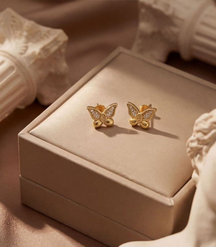 Aretes Pave Butterfly