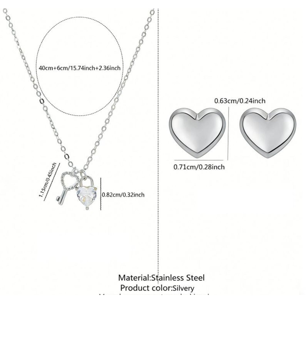 Collar set Heart And Key