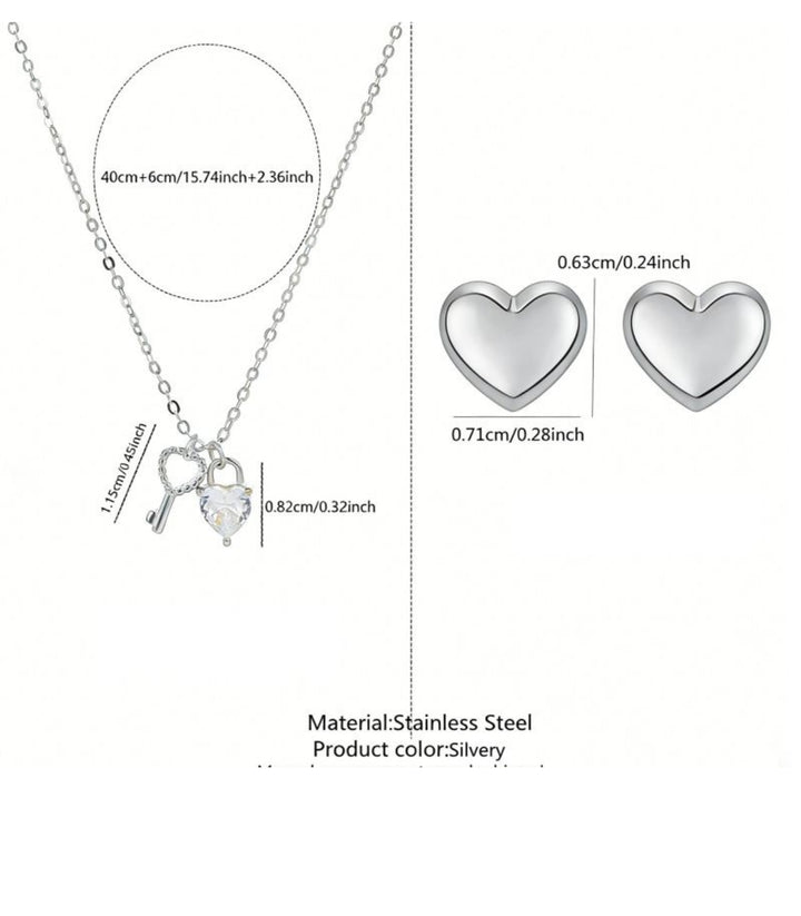 Collar set Heart And Key