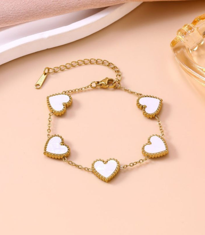 Brazalete Corazones Blancos