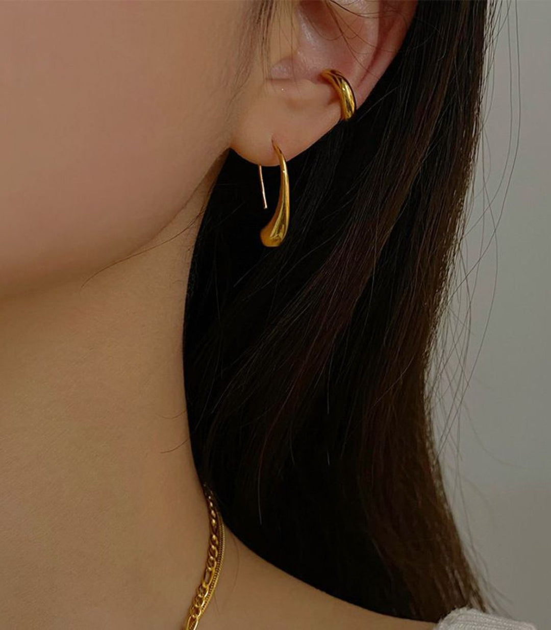 Aretes Dorado Teardrop