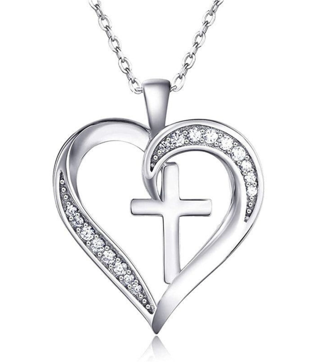 Collar Silver Heart Cross