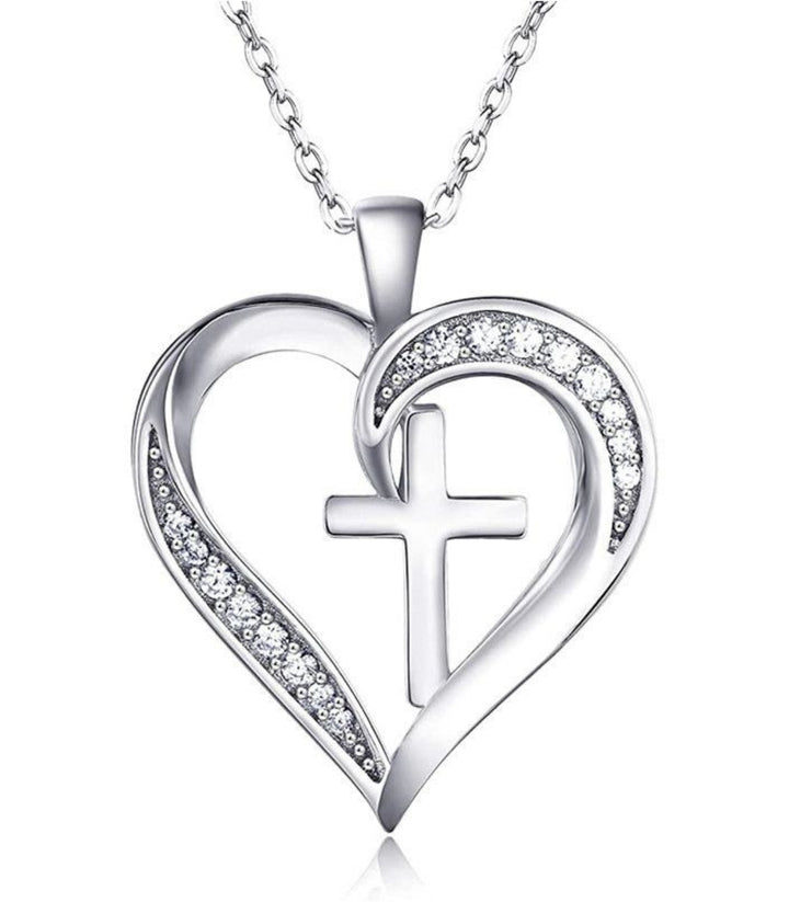 Collar Silver Heart Cross